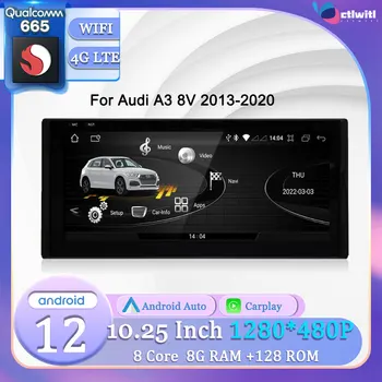 10,25 ' Android Головное Устройство Для Audi A3 8V 2013-2020 Carplay Видеоплеер с Сенсорным Экраном Стерео Радио Навигация Автомобильный GPS Мультимедиа