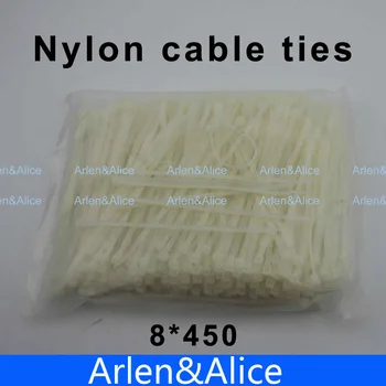 100шт Нейлоновые кабельные стяжки 8 мм * 450 мм