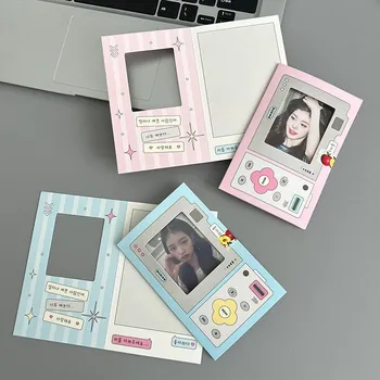 10шт Корейская упаковка для маленьких карточек Складные Вставки Выходная Картонная Защитная карточка Корейская Поздравительная открытка Бумажный материал для складных карточек