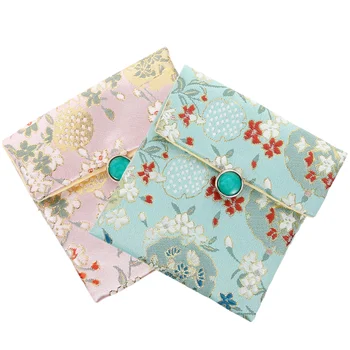 2 предмета, тканевый кошелек, пылезащитная маленькая сумка, 2 предмета (светло-голубая пуговица + розовая пуговица), дорожная парча