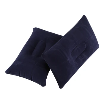2ШТ надувная подушка для сиденья, подушка для сна, подголовник для сна в автомобиле темно-синий 38 * 24 см