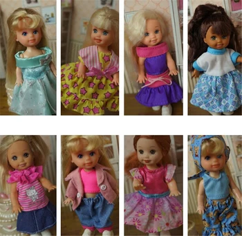 5 комплектов кукол Мини Келли и Мини Челси ручной работы, модное платье в смешанном стиле для куклы
