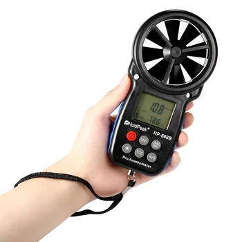 HoldPeak HP-866B Цифровой Анемометр Ручной Измеритель Скорости Ветра для Измерения Скорости Ветра, Температуры и Холода с подсветкой