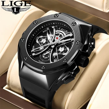 LIGE Новые повседневные спортивные часы для мужчин, лучший бренд класса люкс, водонепроницаемые наручные часы в стиле милитари, мужские часы, модные наручные часы с хронографом