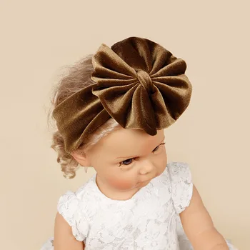 MILANCEL Новая повязка на голову для новорожденных, сложенная большим бантом, милая резинка для волос, эластичные аксессуары для волос
