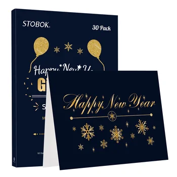 STOBOK 1 комплект Поздравительных открыток с Новым годом, поздравительных открыток с благословением, открыток с поздравительными сообщениями, пустых новогодних подарочных карточек с конвертами