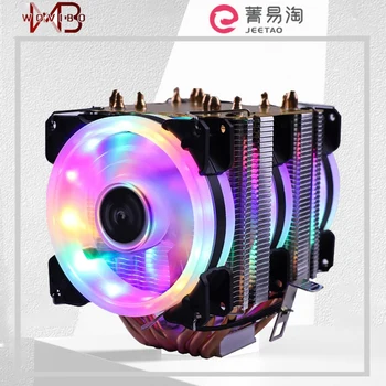 Wovibo 6 Тепловых Трубок RGB CPU Cooler Радиатор Бесшумный PWM 4PIN 150 Вт Для Intel LGA 115X 1200 1700 2011 X79 X99 AM3 AM4 Ventilador