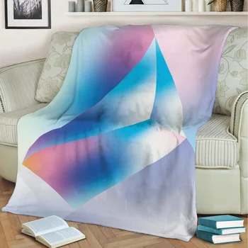 бархатное плюшевое одеяло с 3D принтом геометрической совы, покрывало из шерпы, домашний декор
