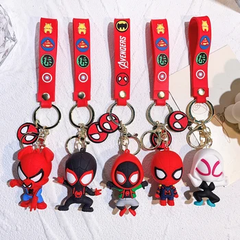 Брелок для ключей из мультфильма Диснея Marvel, аниме, автомобильный подвесной держатель, брелок для ключей, рождественская сумка для телефона с супергероем, подвесные подарки для детей