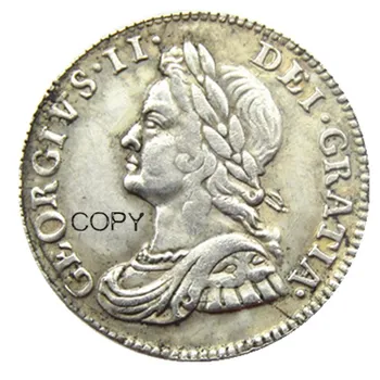 Великобритания 4 пенса 1740 года, копировальные монеты с серебряным покрытием