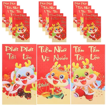 Вьетнамский Новый Год В Красных Конвертах Год Дракона Хонг Бао Красные Конверты 2024 Счастливые Денежные Конверты Красный Пакет Весенний Фестиваль