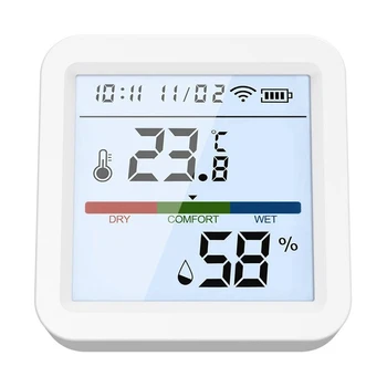 Датчик температуры с подсветкой экрана, приложение для управления датчиком тревоги температуры с функцией часов для дома