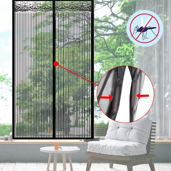 Дверной экран нестандартного размера, Дверная Занавеска, Магнитная сетка от комаров, Москитная сетка, автоматическое закрытие без помощи рук