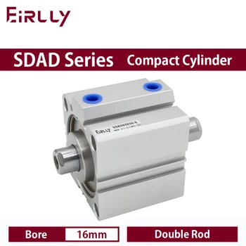 Двухштоковый компактный цилиндр серии SDAD диаметром 16 мм, ходом 5 ~ 50 мм SDAD16X15 SDAD16X25-B SDAD16X20-S-B