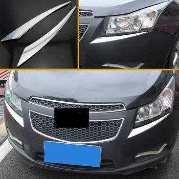 Декоративная наклейка из ABS для прямых бровей автомобильных фар для Chevrolet Cruze Седан Хэтчбек 2009 - 2014