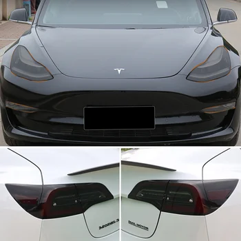 Для Tesla Model 3 Y 2017-2023 PPF Модификация защитной пленки для затемненных фар, задних фар, противотуманных фар, пленки для изменения черного цвета
