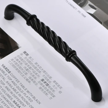 Европейская бронзовая дверца выдвижного шкафа, модная китайская простая ручка, поворотная ручка, расстояние между отверстиями 126 мм