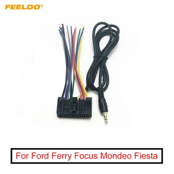 Жгут проводов автомобильного радиоприемника FEELDO Аудио-стерео адаптер для Ford Ferry Focus Mondeo Fiesta 3,5 мм Разъем для подключения AUX