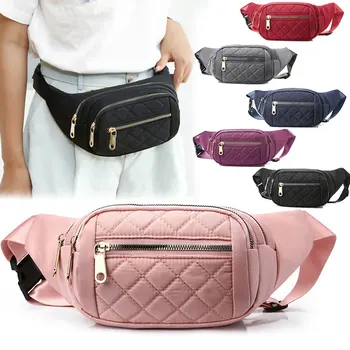 Женская клетчатая поясная сумка, женские Оксфордские водонепроницаемые сумки на ремне, дизайнерская нагрудная сумка через плечо, женская модная поясная сумка, набедренный кошелек-банан