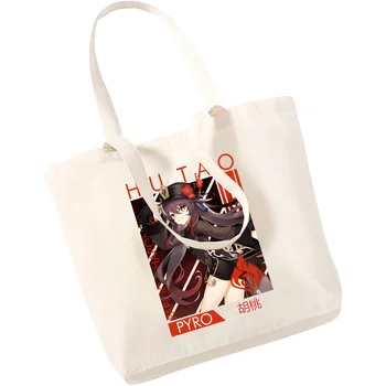 Женская сумка для покупок Genshin Impact HuTao, Складная Многоразовая сумка для покупок в стиле Харадзюку, Студенческая сумка-тоут, сумки для хранения.