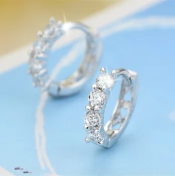 Женские серьги-гвоздики ZHOUYANG в корейском стиле с полым кристаллом в виде сердца, модные ювелирные изделия серебристого цвета KAE086