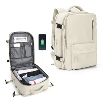 Женский рюкзак для путешествий, легкий многофункциональный чемодан, сумка для ноутбука с USB-зарядкой, женская сумка для багажа в самолете большой емкости