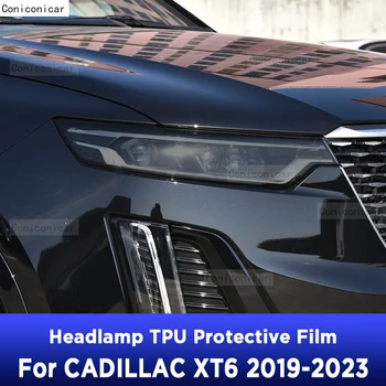 Защита автомобильных фар Дымчато-черный оттенок, защитная пленка от царапин, наклейки из ТПУ для CADILLAC XT6 2019-2023 Аксессуары