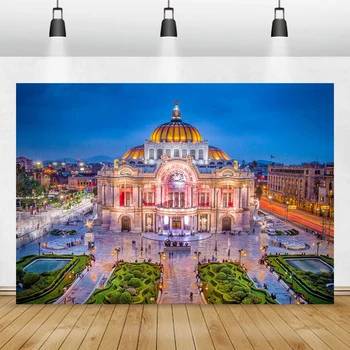 Знаменитые Красочные Городские дома Мексики Фон для фотосъемки в Отпуске, на заднем плане, Украшение стен, Реквизит для видеосъемки