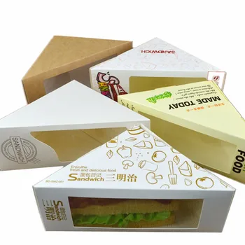Индивидуальный продукт Экологичная дешевая коробка для упаковки сэндвичей с печатью нестандартной формы и стиля
