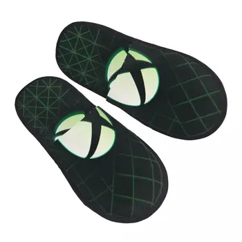 Классические домашние тапочки с логотипом Xbox из мягкой пены с эффектом памяти, подарки для женщин-геймеров, уютные теплые тапочки на противоскользящей подошве.