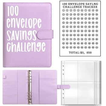 Книга задач на 100 сбережений с конвертами, папка для задач на конверты формата А5, с конвертами для наличных -Задачи на сбережения Просты в использовании