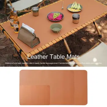 Кожаные салфетки Термостойкий Водонепроницаемый коврик для стола из искусственной кожи, протираемый, сворачивающийся, Моющийся противоскользящий коврик для пикника