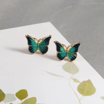 Корейские Элегантные серьги-гвоздики с капающим маслом в виде бабочки для женщин, модные украшения, Милые Нежные подарки Boucle D'oreille
