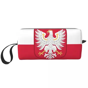 Косметичка с Флагом Королевства Польша Женская модная косметичка большой емкости для хранения косметики Сумки для туалетных принадлежностей Dopp Kit Case Box