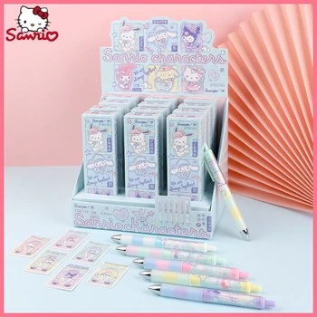Креативная Авторизованная Мультяшная Милая Случайная ручка Sanrio, Мягкая силиконовая ручка Kuromi, Нейтральная кисть, Коробка для ручек, Оптовые подарки