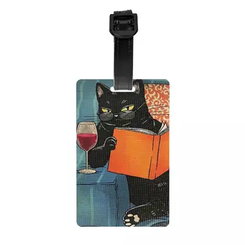 Милая креативная багажная бирка с кошкой, пользовательские Багажные бирки, имя для защиты конфиденциальности, удостоверение личности