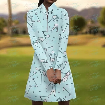 Минималистичный женский гольф, осеннее платье с длинным рукавом для отдыха, фитнеса, удобное платье с длинным рукавом, спорта на открытом воздухе, короткое платье