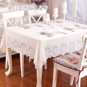 Моющаяся европейская высококачественная скатерть для обеденного стола, роскошная прямоугольная домашняя свежая скатерть для сидения, белая