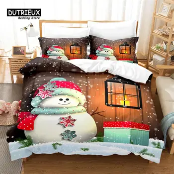 Набор пододеяльников со снеговиком, модный комплект постельного белья, мягкий удобный дышащий пододеяльник для спальни, гостевой комнаты