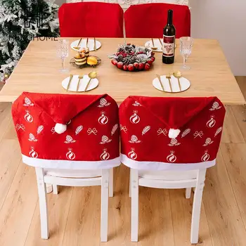 Нетканый чехол для стула, Рождественское украшение для домашнего стола, Декор спинки стула для ужина, Новогодние принадлежности для вечеринок, Рождественские украшения