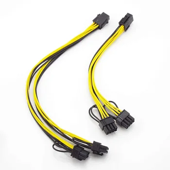НОВЫЙ кабель разветвителя питания PCI-E с 6-контактным разъемом на двойной 6 + 2-контактный (6-контактный/8-контактный) Видеокарта PCIE PCI Express с 6-контактным разъемом на двойной 8-контактный кабель питания