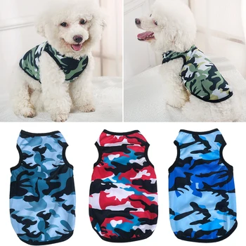 Одежда для собак, Камуфляжный жилет для маленьких собак, футболка для щенка, удобная одежда для домашних животных, зоотовары, Весна-лето