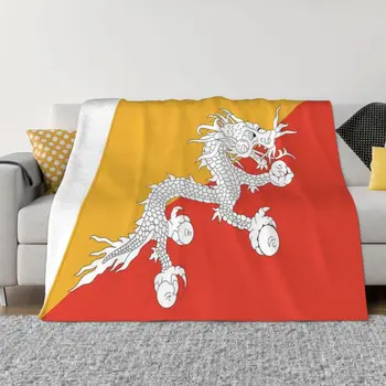 Одеяло с флагом Бутана, покрывало на кровать, пушистые мягкие одеяла для путешествий, эстетичные