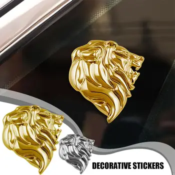 Персонализированная металлическая голова Льва, 3D эмблема, Тотемный значок, Серебряный символ, Левый Цвет кузова, Золотая наклейка Quali H8I1