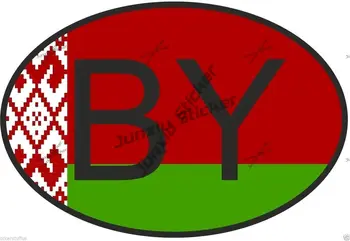По коду страны Беларусь, Овальная наклейка с флагом для бампера автомобиля, внедорожника, ноутбука, набора инструментов, шлема, аксессуаров