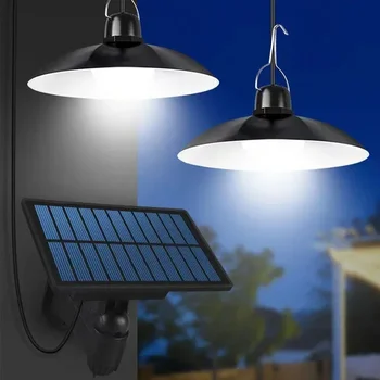 Подвесной светильник на солнечной батарее 1 Перетаскивание 1/1 перетаскивания 2 светодиодных светильника на солнечной батарее с дистанционным управлением, подвесной светильник для кемпинга и сада на открытом воздухе