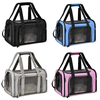 Портативная сумка-переноска для кошек, мягкая, большой емкости, с ремнем безопасности, дышащая сумка-переноска для домашних животных, экскурсионная сумка