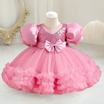 Праздничное платье для маленькой девочки на день рождения от 9 месяцев до 5 лет, Принцесса, Рождественская вечеринка, праздничный торт для причастия, вечернее платье vestidos