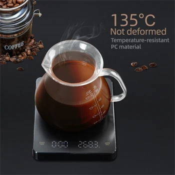 Профессиональные кофейные весы с таймером, вместимостью 3 кг, удобные кофейные весы для точного взвешивания для бариста и любителей кофе