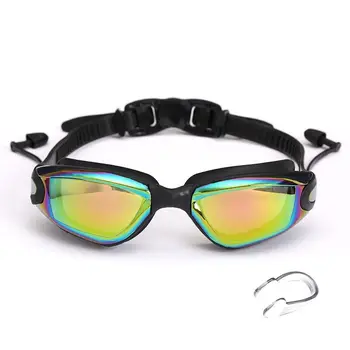 Профессиональные очки для плавания, Очки для плавания с берушами, зажим для носа, Adluts